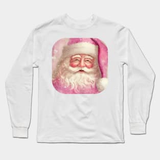 Retro Vintage Pink Santa Claus Long Sleeve T-Shirt